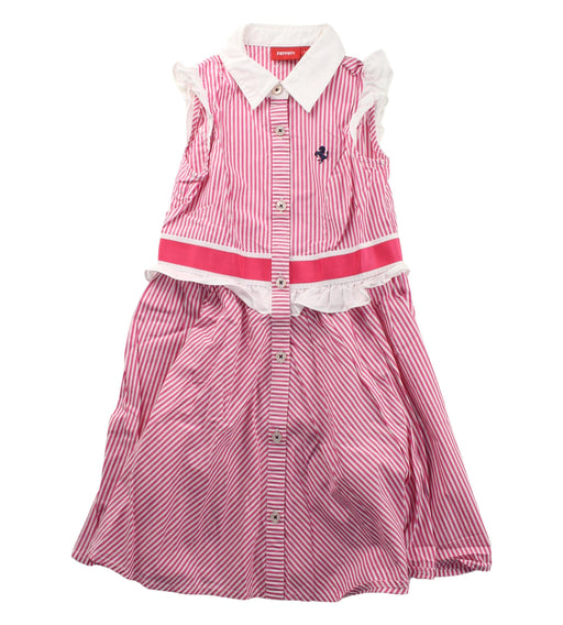 A Pink Sleeveless Dresses from Ferrari in size 6T for girl. (Front View)