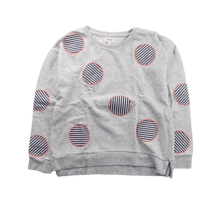 A Grey Crewneck Sweatshirts from Seed in size 8Y for boy. (Front View)