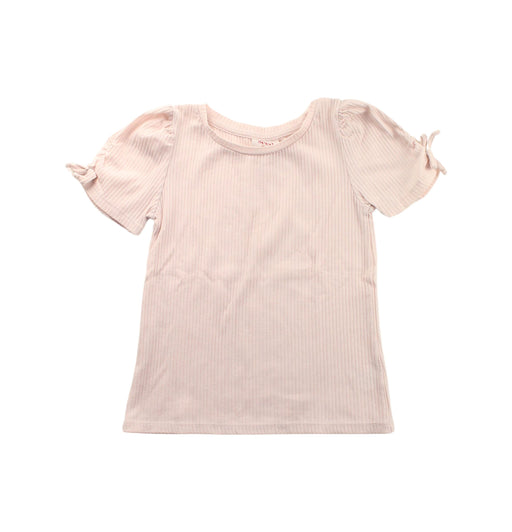 A Beige Short Sleeve Tops from Seed in size 6T for girl. (Front View)