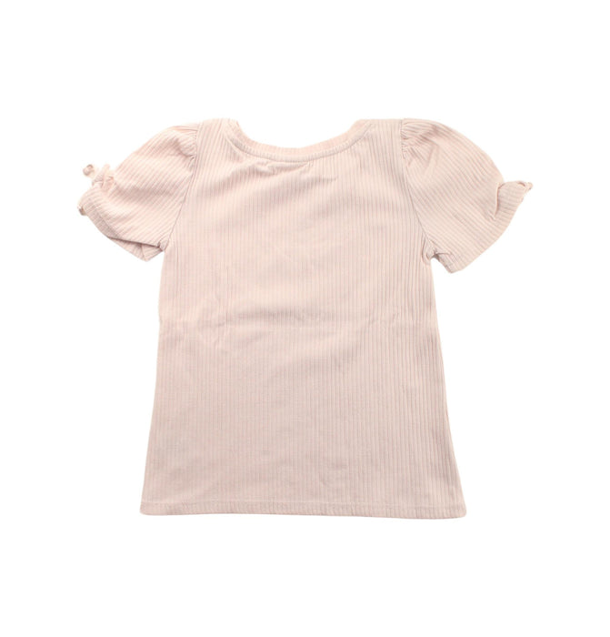 A Beige Short Sleeve Tops from Seed in size 6T for girl. (Back View)