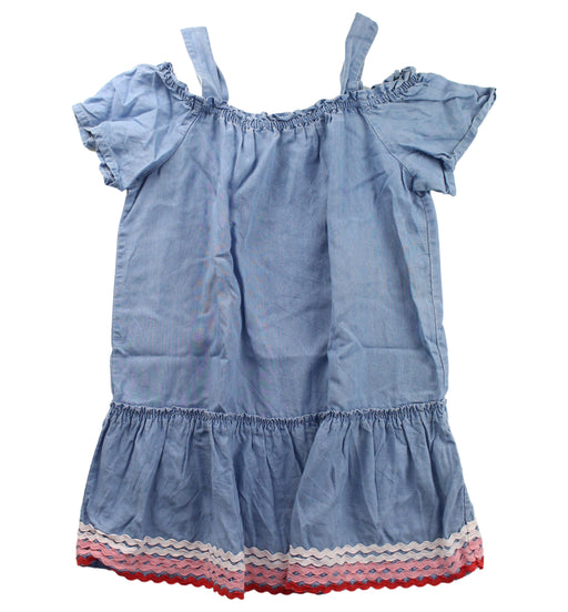 A Blue Short Sleeve Dresses from Seed in size 8Y for girl. (Front View)