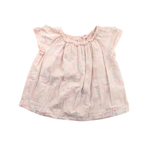 A Beige Short Sleeve Tops from Bonpoint in size 8Y for girl. (Front View)