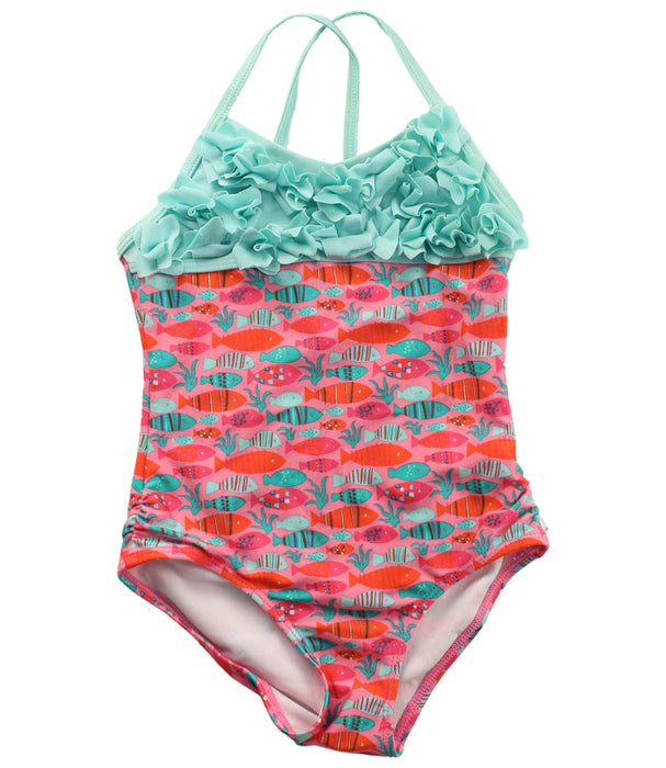 A Green Swimsuits from American Girl in size 4T for girl. (Front View)