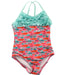 A Green Swimsuits from American Girl in size 4T for girl. (Front View)