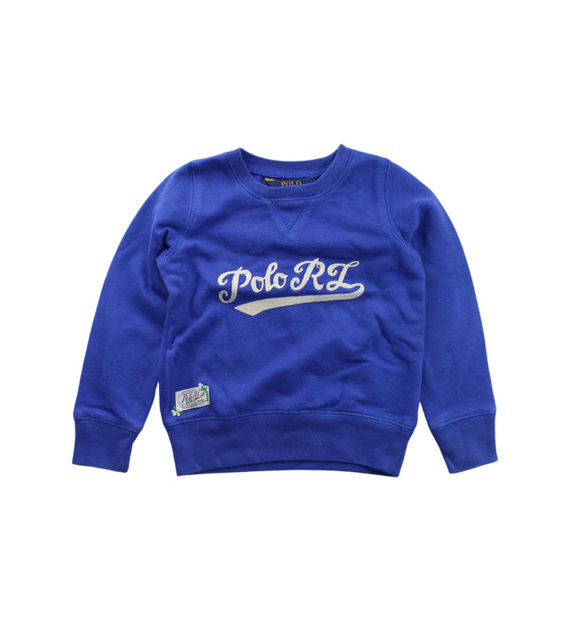 A Blue Crewneck Sweatshirts from Polo Ralph Lauren in size 3T for boy. (Front View)