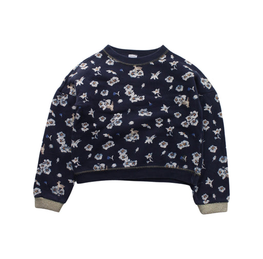A Blue Crewneck Sweatshirts from Petit Bateau in size 6T for girl. (Front View)