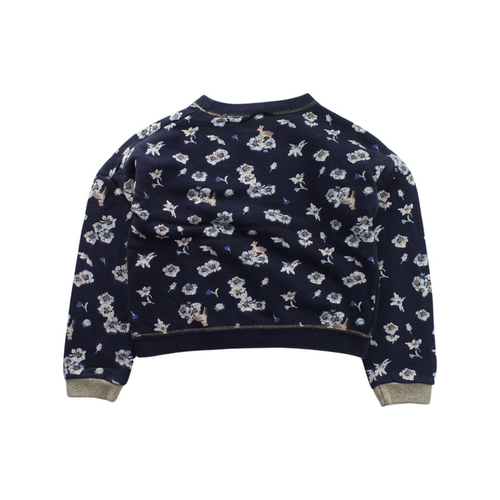 A Blue Crewneck Sweatshirts from Petit Bateau in size 6T for girl. (Back View)