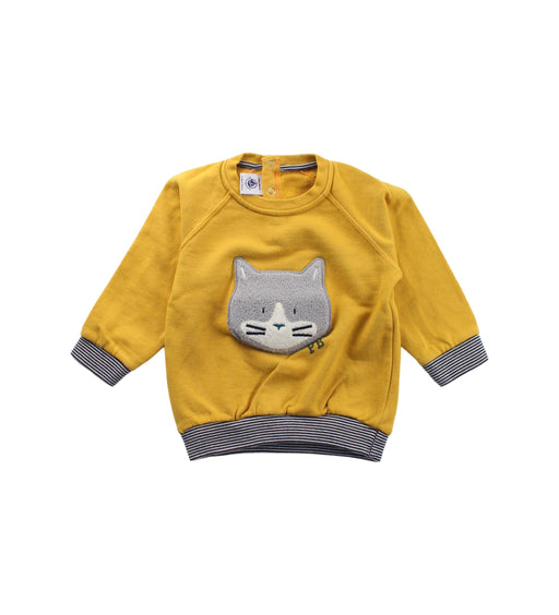 A Yellow Crewneck Sweatshirts from Petit Bateau in size 2T for boy. (Front View)
