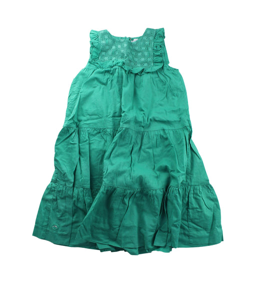 A Green Sleeveless Dresses from Chateau de Sable in size 8Y for girl. (Front View)