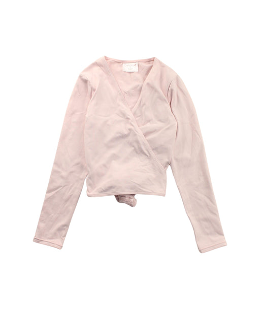 A Pink Long Sleeve Tops from Capezio in size 4T for girl. (Front View)