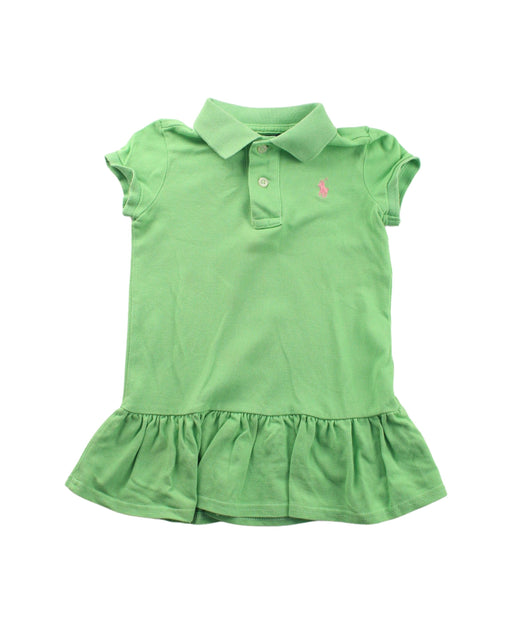 A Green Short Sleeve Dresses from Polo Ralph Lauren in size 2T for girl. (Front View)