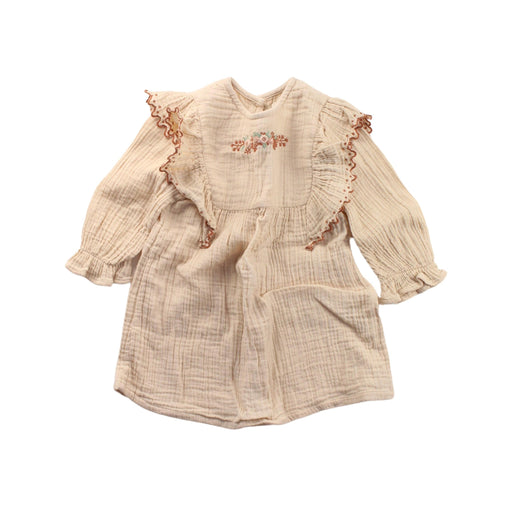 A Beige Long Sleeve Dresses from Louis Louise in size 12-18M for girl. (Front View)