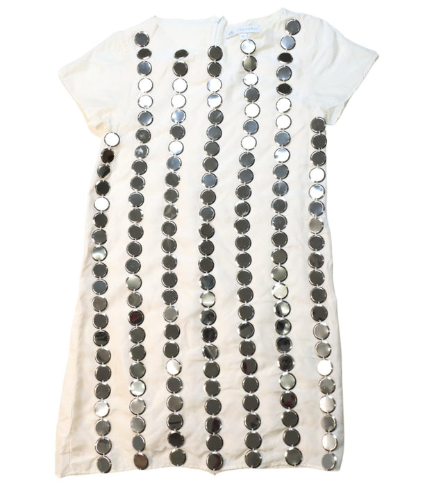 A Silver Short Sleeve Dresses from Charabia in size 8Y for girl. (Front View)