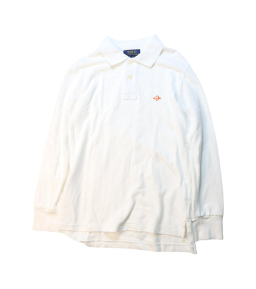 A White Long Sleeve Polos from Polo Ralph Lauren in size 8Y for boy. (Front View)