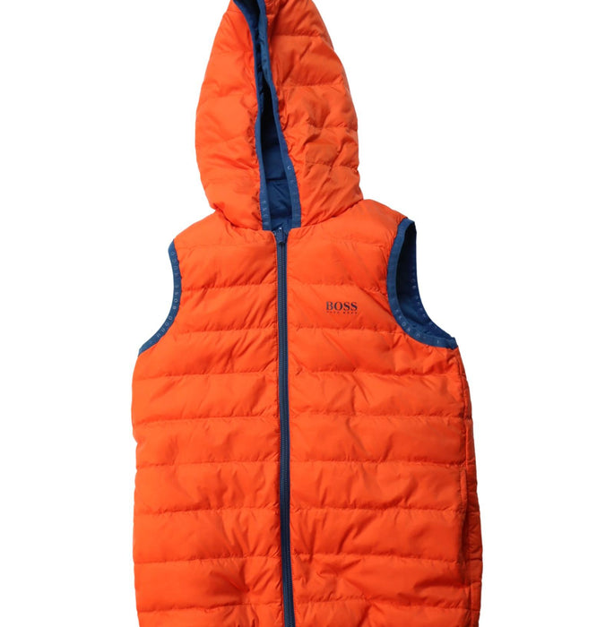 A Orange Outerwear Vests from Boss in size 8Y for boy. (Back View)