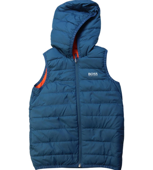 A Blue Outerwear Vests from Boss in size 4T for boy. (Front View)