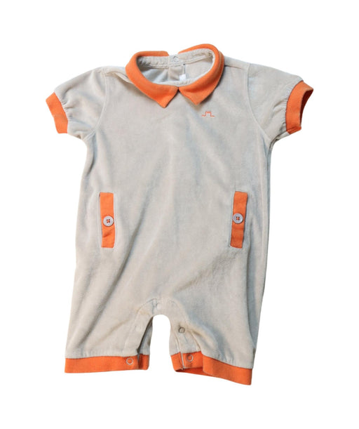 A Orange Short Sleeve Rompers from Chateau de Sable in size 12-18M for neutral. (Front View)