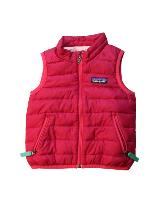 A Red Outerwear Vests from Patagonia in size 6-12M for girl. (Front View)