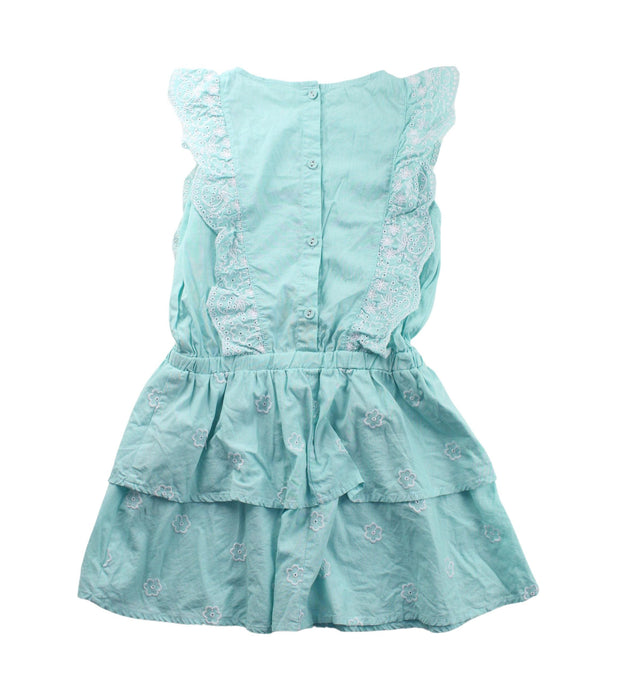 A Green Sleeveless Dresses from Seed in size 7Y for girl. (Back View)