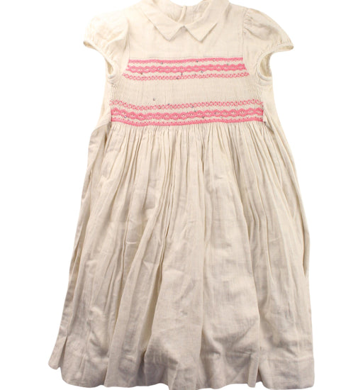 A Beige Short Sleeve Dresses from Bonpoint in size 8Y for girl. (Front View)