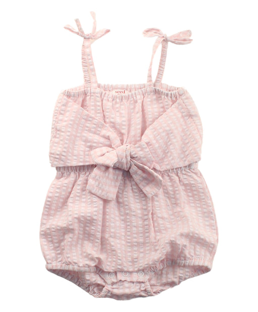 A White Sleeveless Bodysuits from Seed in size 12-18M for girl. (Front View)