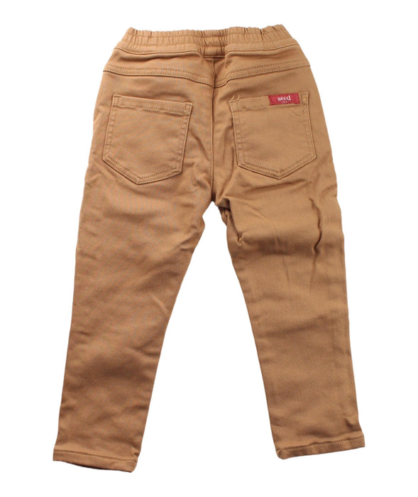 A Brown Casual Pants from Seed in size 2T for boy. (Back View)