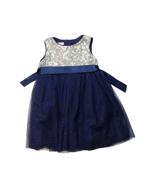 A Blue Sleeveless Dresses from Monsoon in size 6-12M for girl. (Front View)
