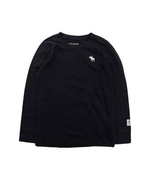 A Black Long Sleeve T Shirts from Abercrombie & Fitch in size 7Y for boy. (Front View)
