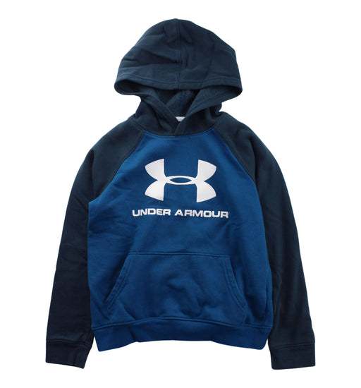 A Blue Hooded Sweatshirts from Under Armour in size 8Y for boy. (Front View)