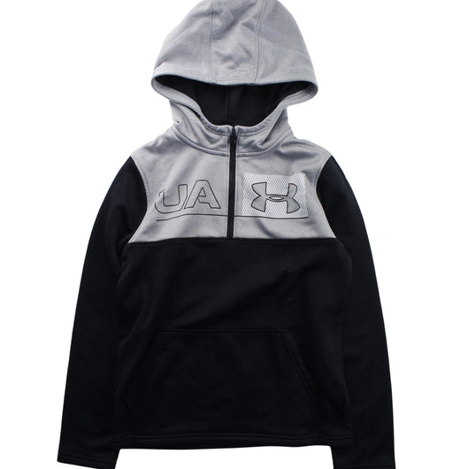 A Black Hooded Sweatshirts from Under Armour in size 10Y for boy. (Front View)