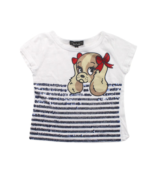 A White Short Sleeve T Shirts from TWINSET in size 6T for girl. (Front View)