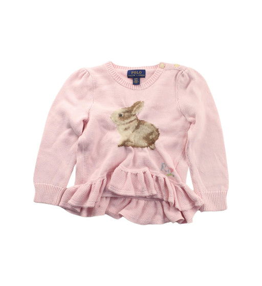 A Pink Knit Sweaters from Polo Ralph Lauren in size 2T for girl. (Front View)