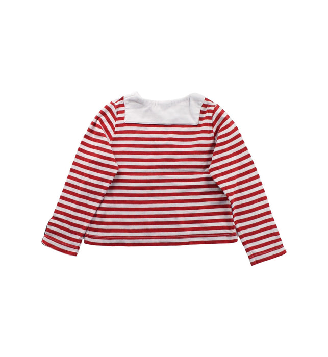 A Red Long Sleeve Polos from Petit Bateau in size 4T for girl. (Back View)