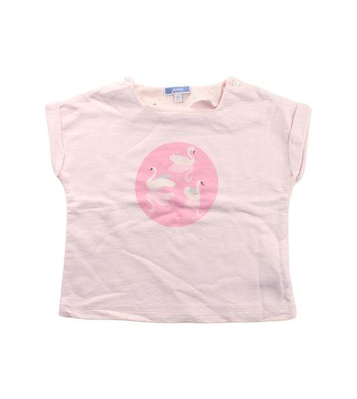 A Pink Short Sleeve Tops from Jacadi in size 3T for girl. (Front View)