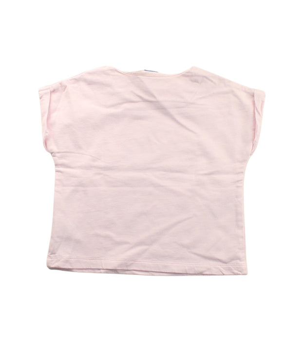 A Pink Short Sleeve Tops from Jacadi in size 3T for girl. (Back View)