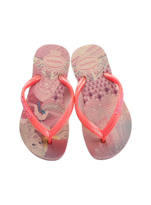 A Peach Flip Flops from Havaianas in size 3T for girl. (Back View)