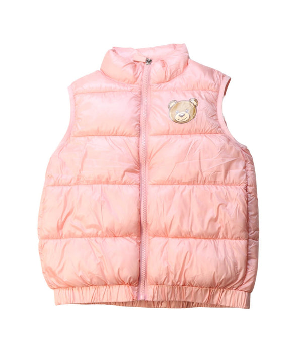 A Peach Outerwear Vests from Moschino in size 8Y for girl. (Front View)