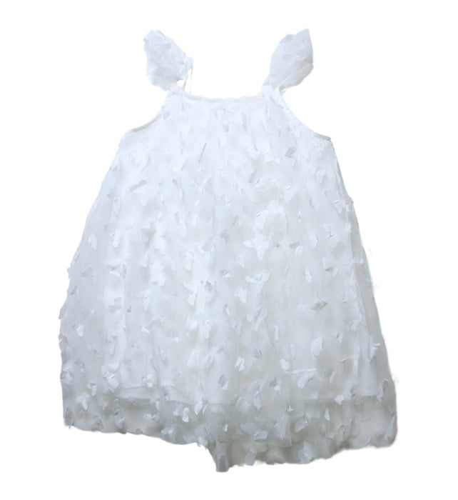 A White Sleeveless Dresses from Dolly by Le Petit Tom in size 6T for girl. (Back View)