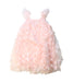 A Peach Sleeveless Dresses from Dolly by Le Petit Tom in size 4T for girl. (Front View)
