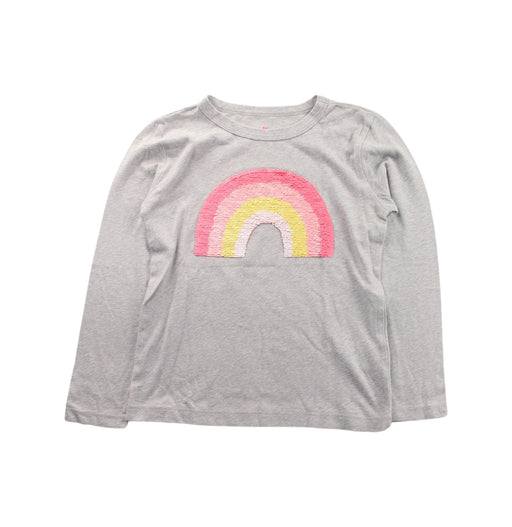 A Grey Long Sleeve T Shirts from Crewcuts in size 4T for girl. (Front View)