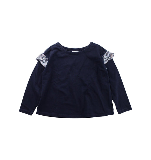 A Blue Long Sleeve Tops from Seed in size 5T for girl. (Front View)