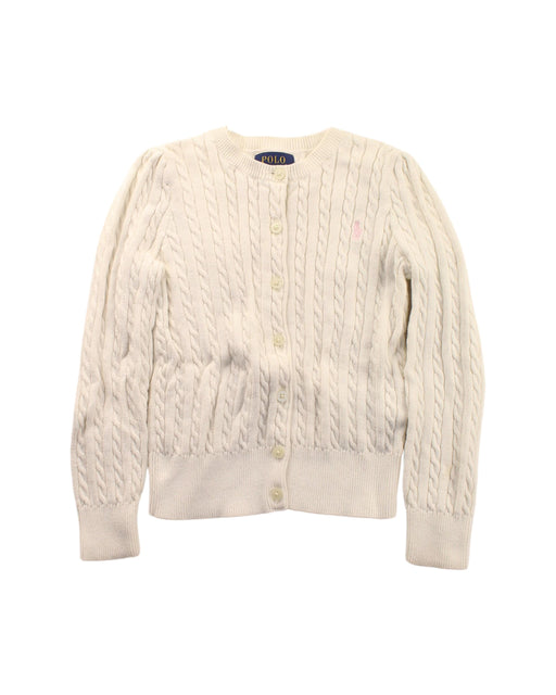 A White Cardigans from Polo Ralph Lauren in size 5T for boy. (Front View)