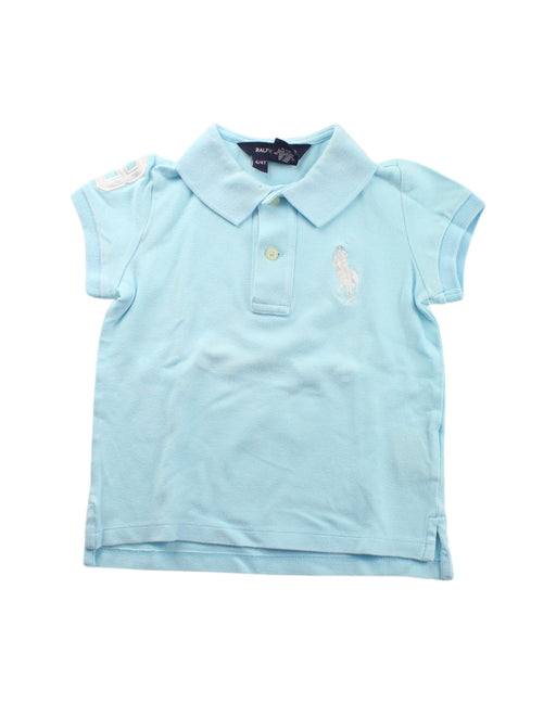 A Blue Short Sleeve Polos from Ralph Lauren in size 4T for boy. (Front View)