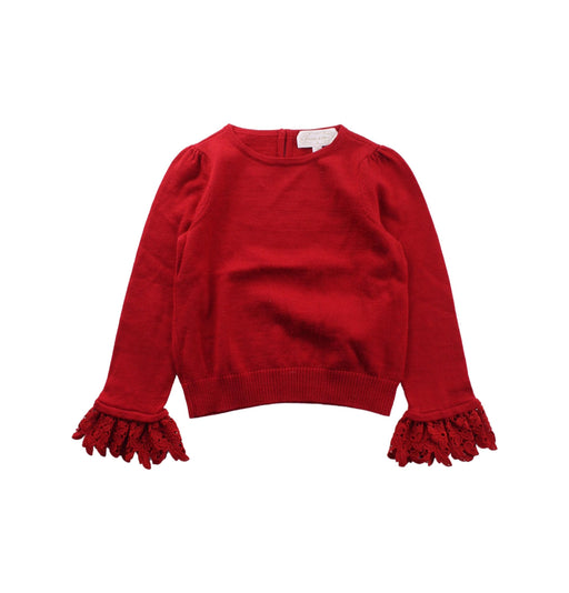 A Red Knit Sweaters from Nicholas & Bears in size 4T for girl. (Front View)
