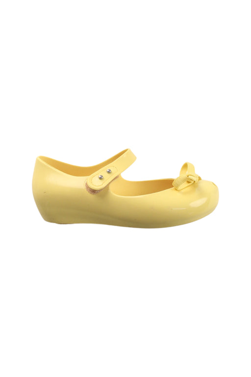 A Yellow Flats from Mini Melissa Jason Wu in size 6T for girl. (Front View)