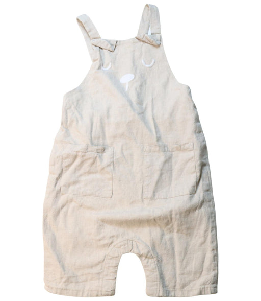 A Beige Overall Shorts from Seed in size 12-18M for girl. (Front View)