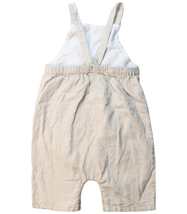 A Beige Overall Shorts from Seed in size 12-18M for girl. (Back View)