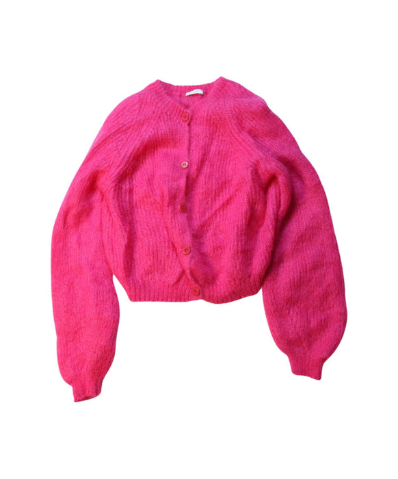 A Pink Cardigans from Il Gufo in size 6T for girl. (Front View)