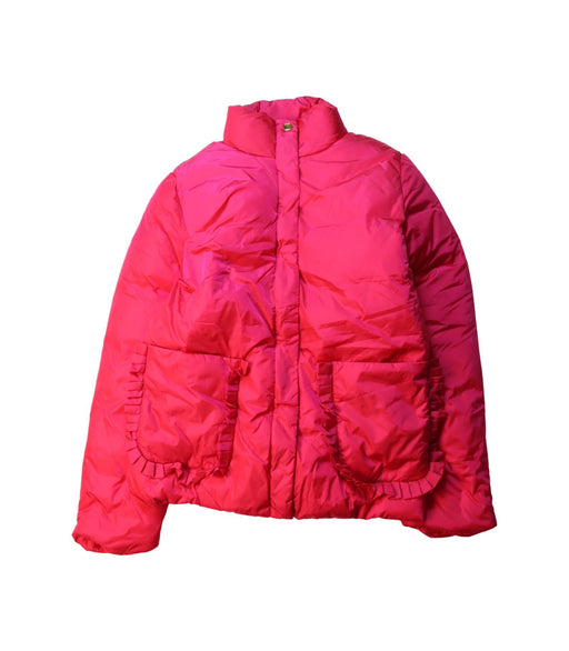 A Pink Puffer/Quilted Jackets from Jacadi in size 12Y for girl. (Front View)