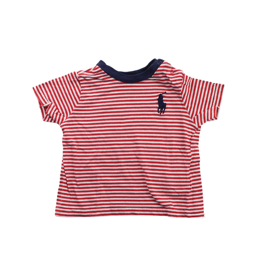 A Red Short Sleeve T Shirts from Ralph Lauren in size 3-6M for boy. (Front View)